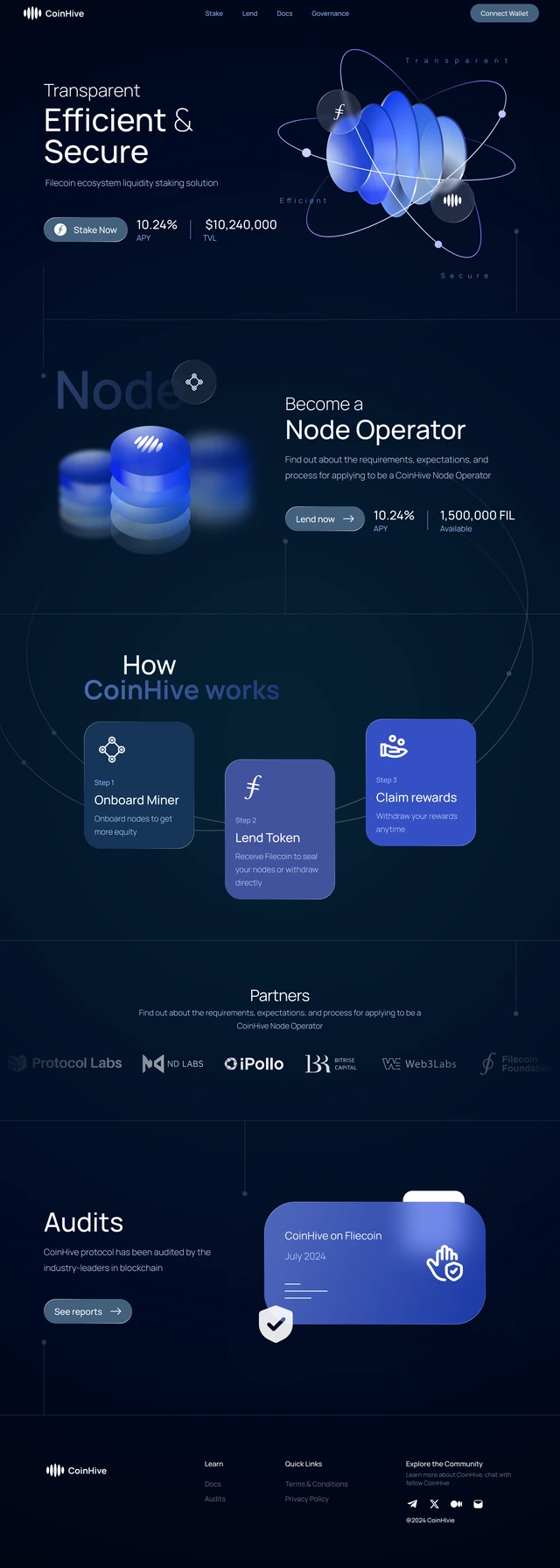 CoinHive homepage design