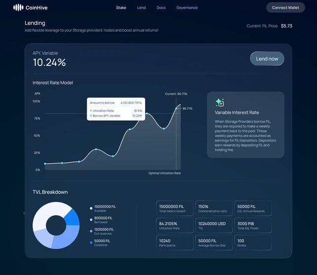 CoinHive lending page design