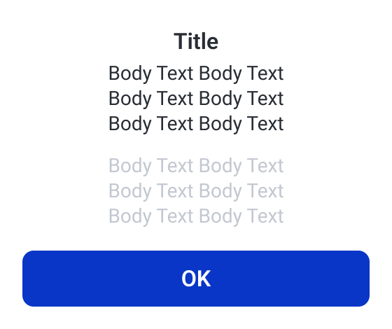 Expanded dialog component accommodating additional supporting content