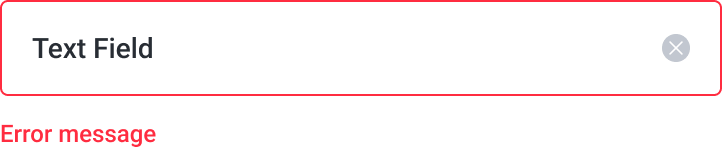 Text input with an adjacent validation error