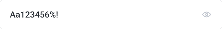 Password field with visible text and a visibility control